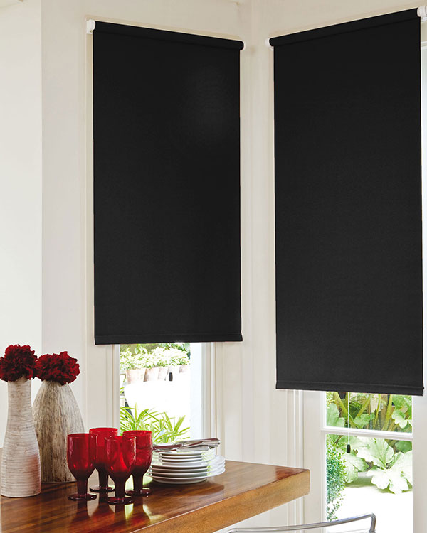 Wipeable Black Blackout Blinds, Best for Kitchens