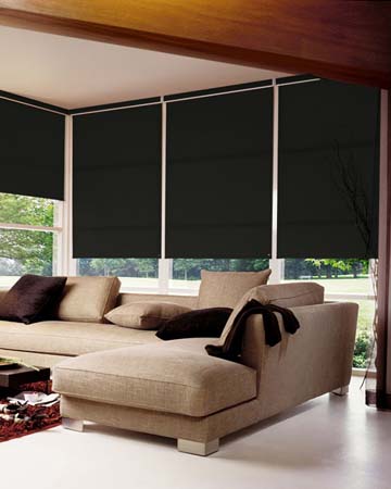 Louvolite Banbury Charcoal Roller Blinds