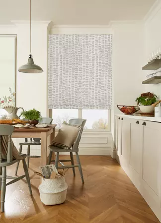 Clarke & Clarke Loukia Taupe Roman Blinds