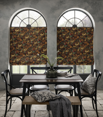 Clarke & Clarke Sunforest Sage Russet Roman Blinds