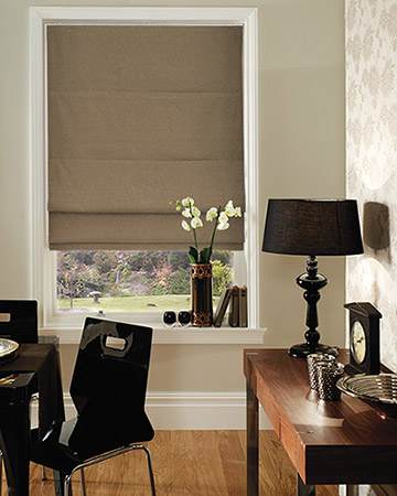 Cross Cloth Latte Roman Blinds