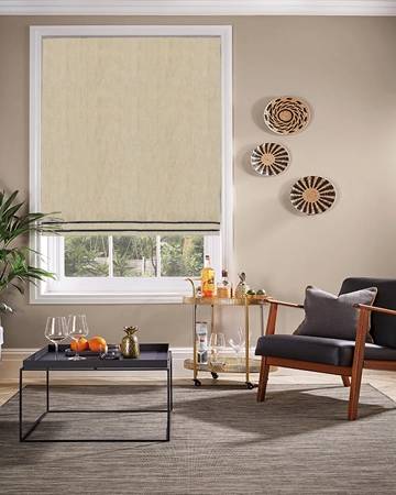 Faux Silk Cornsilk Roman Blinds