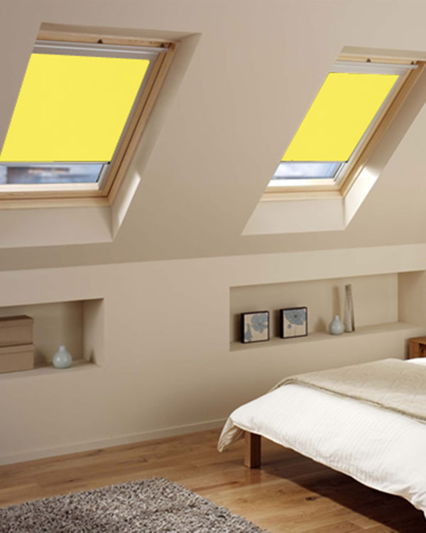 Original Bright Yellow Roller Blinds for VELUX Roof Windows